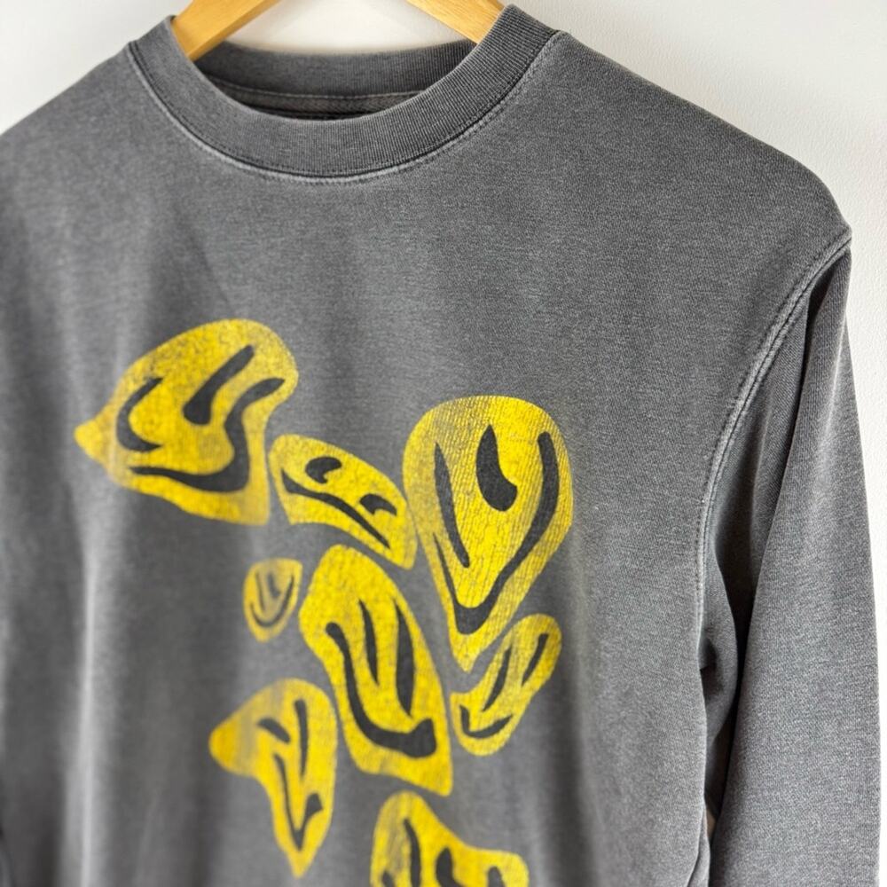 Girl Dangerous Women’s YELLOW PSYCHEDELIC SMILES Crew Neck Sweatshirt ~ S - Picture 5 of 12